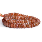 7 - 14mm Sunstone Plain Rondelles 15 inch 85 beads - The Bead Traders