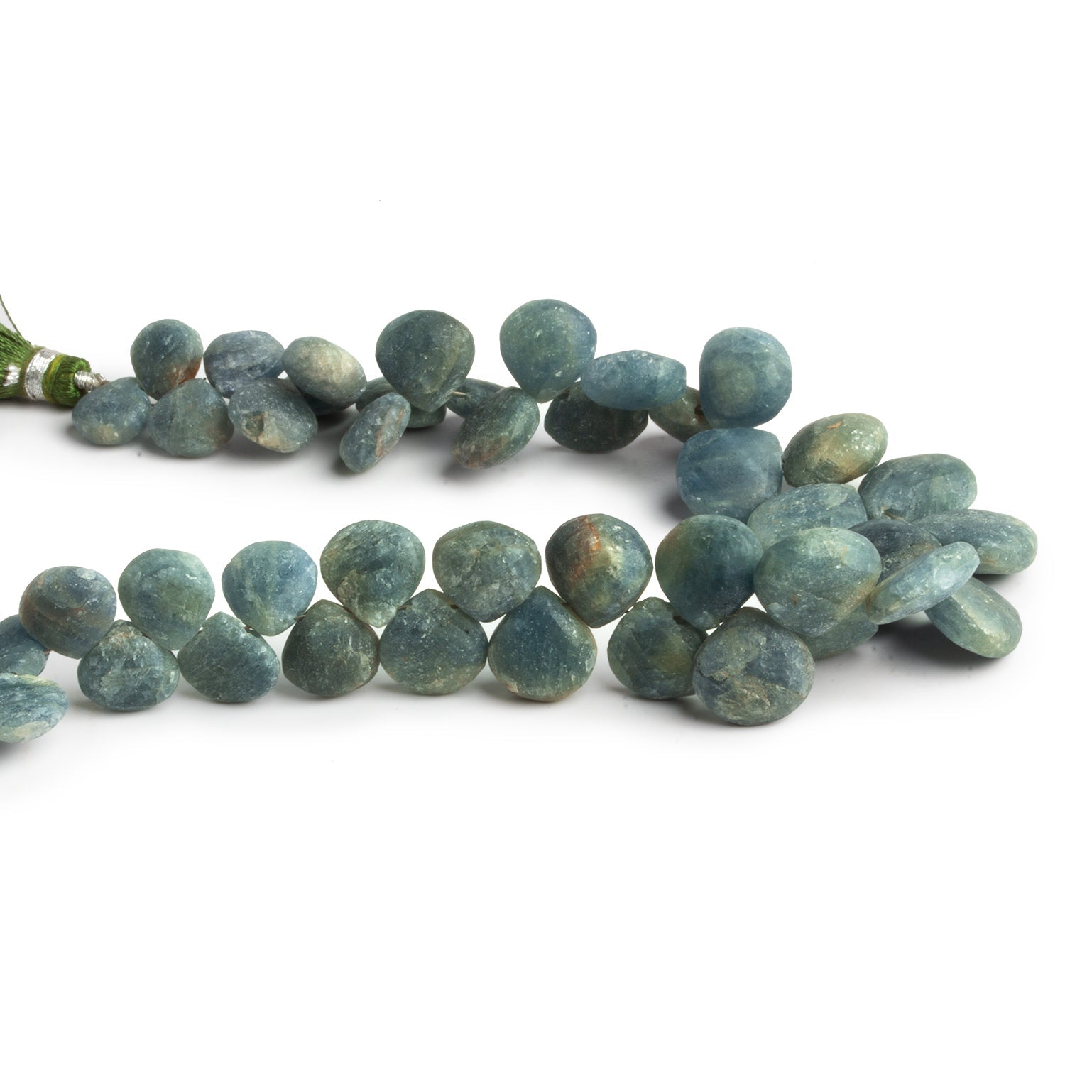 7 - 15mm Matte Sapphire Plain Hearts 8 inch 45 beads - The Bead Traders