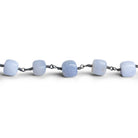 7-8.5mm Turkish Chalcedony Cube Black Gold Chain 19 beads - The Bead Traders