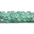 7 - 8mm Aquamarine Carved Hearts 8 inch 39 beads - The Bead Traders