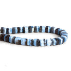 7-8mm Banded Denim Opal Plain Cubes 8 inch 24 beads - The Bead Traders