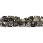 7 - 8mm Black Tourmalinated Quartz Faceted Cubes 8 inch 25 beads - The Bead Traders
