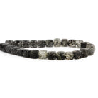 7 - 8mm Black Tourmalinated Quartz Faceted Cubes 8 inch 25 beads - The Bead Traders