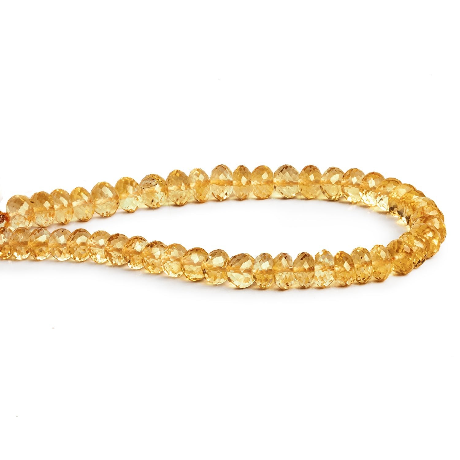 7 - 8mm Citrine Faceted Rondelles 8.5 inch 45 beads - The Bead Traders