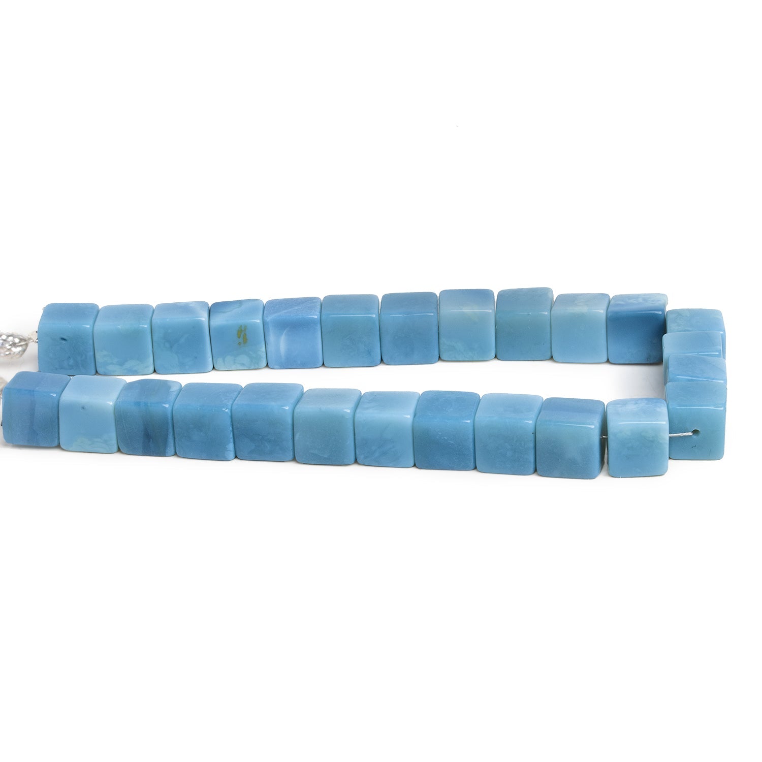 7 - 8mm Denim Opal Plain Cubes 8 inch 25 beads - The Bead Traders