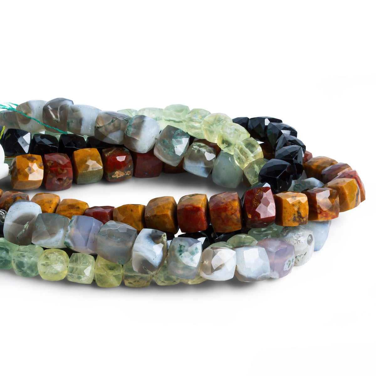 7-8mm Faceted Cubes - Lot of 4 Strands - The Bead Traders