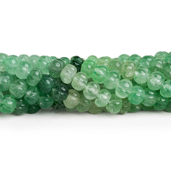 7-8mm Green Aventurine Carved Melons 18 inch 78 beads
