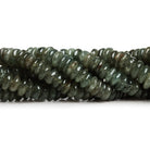 7 - 8mm Moss Aquamarine Plain Rondelles 16 inch 123 beads - The Bead Traders