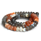7 - 8mm Multi Color Moonstone Plain Rondelles 16 inch 80 beads - The Bead Traders