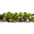 7 - 8mm Mystic Idocrase Faceted Hearts 8 inch 50 beads - The Bead Traders