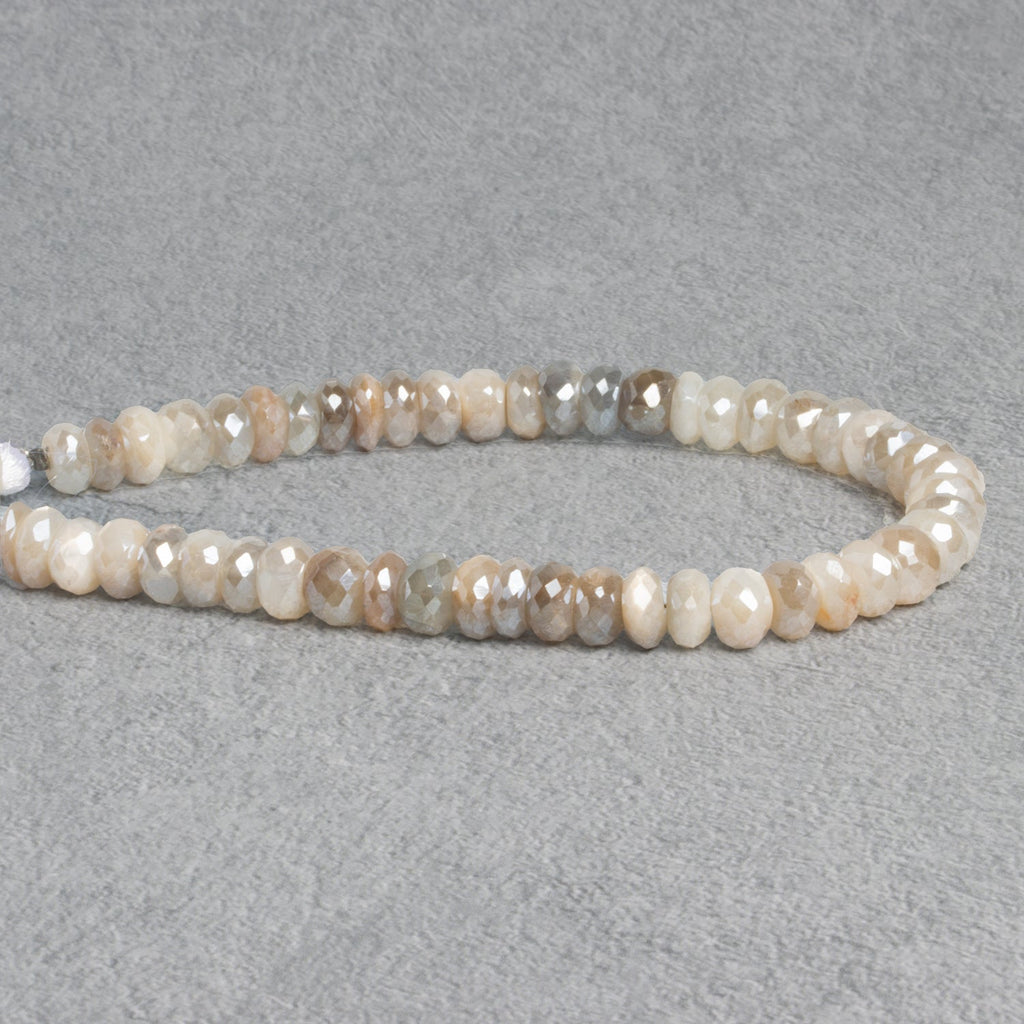 7-8mm Mystic Moonstone Faceted Rondelles 8 inch 48 beads - The Bead Traders