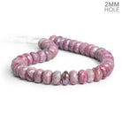 7 - 8mm Mystic Pink Quartz 2mm Large Hole Rondelles 8 inch 41 beads - The Bead Traders