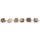 7-8mm Picture Jasper Square Silver Chain 22 beads - The Bead Traders