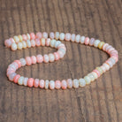 7-8mm Pink Opal Plain Rondelles 16 inch 72 beads - The Bead Traders