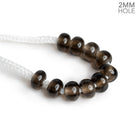 7 - 8mm Smoky Quartz 2mm Large Hole Rondelles 10 Beads - The Bead Traders