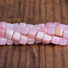 7 - 8mm Soft Pink Opal Plain Cubes 8 inch 25 beads - The Bead Traders