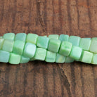 7 - 8mm Spring Green Opal Plain Cubes 8 inch 25 beads - The Bead Traders