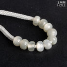 7 - 8mm White Moonstone 2mm Large Hole Rondelles 10 Beads - The Bead Traders