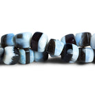 7-9mm Banded Denim Opal Plain Cubes 8 inch 22 beads - The Bead Traders
