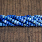 7 - 9mm Blue Opal Plain Rondelles 16 inch 68 beads - The Bead Traders