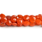 7 - 9mm Carnelian Faceted Coins 7.5 inch 20 beads - The Bead Traders