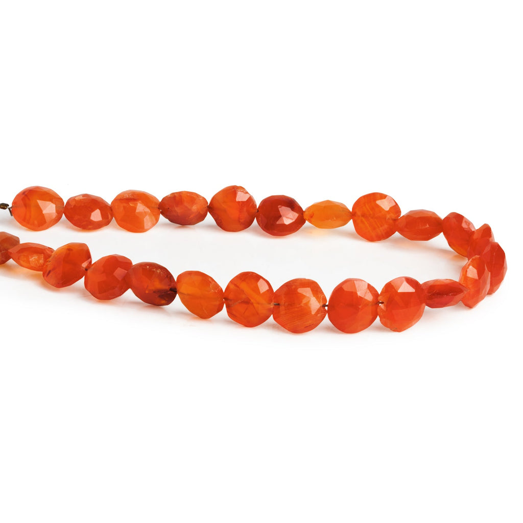 7 - 9mm Carnelian Faceted Coins 7.5 inch 20 beads - The Bead Traders