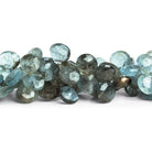 7-9mm Moss Aquamarine Faceted Hearts 8 inch 42 beads - The Bead Traders