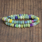7-9mm Multi Color Opal Plain Rondelles 16 inch 65 beads - The Bead Traders