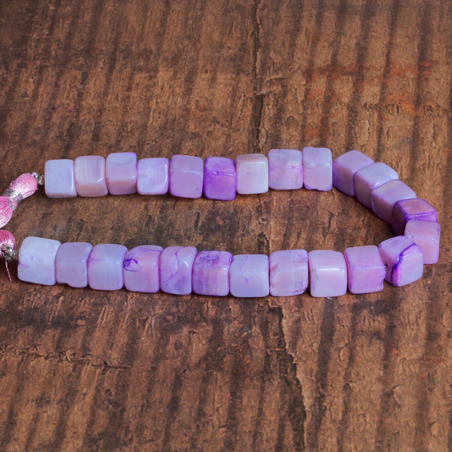7 - 9mm Purple Opal Plain Cubes 8 inch 23 beads - The Bead Traders