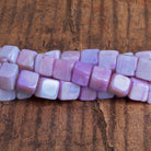 7 - 9mm Purple Opal Plain Cubes 8 inch 23 beads - The Bead Traders