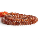 7.5 - 14mm Sunstone Plain Rondelles 16 inch 85 beads - The Bead Traders