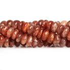 7.5 - 14mm Sunstone Plain Rondelles 16 inch 85 beads - The Bead Traders