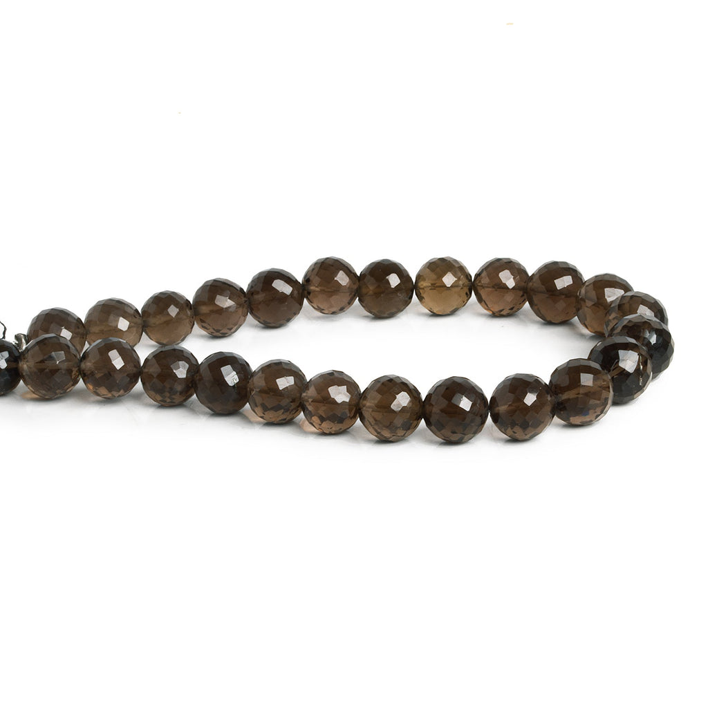 7.5 - 9mm Smoky Quartz Faceted Rounds 8 inch 25 beads - The Bead Traders