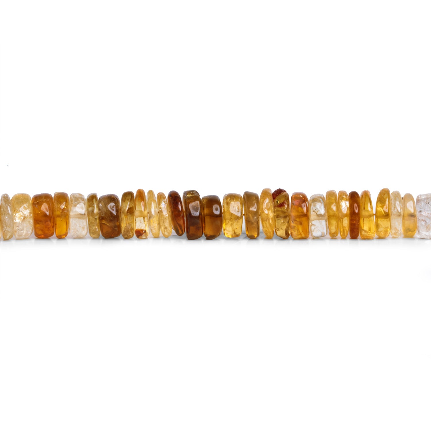 7.5mm Citrine Plain Heishis 7.5 inch 70 beads - The Bead Traders