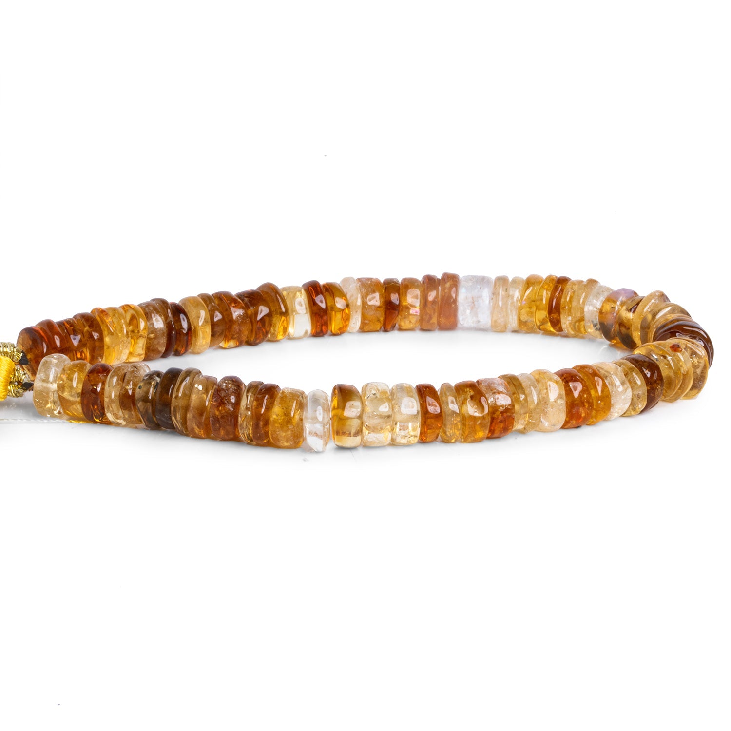 7.5mm Citrine Plain Heishis 7.5 inch 70 beads - The Bead Traders