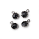 7mm Black Gold Bezeled Black Onyx Coin Pendants Set of 4 - The Bead Traders