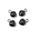 7mm Black Gold Bezeled Black Onyx Heart Pendants Set of 4 - The Bead Traders