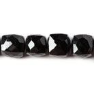 7mm Black Spinel faceted cube beads 8 inch 27 pieces - The Bead Traders