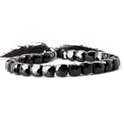 7mm Black Spinel faceted cube beads 8 inch 27 pieces - The Bead Traders