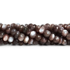 7mm Chocolate Moonstone Faceted Rondelles 14 inch 70 beads - The Bead Traders