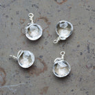 7mm Crystal Quartz Wire - Wrapped Heart Pendants 4 beads - The Bead Traders