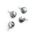 7mm Dendritic Opal Wire - Wrapped Heart Pendants 4 beads - The Bead Traders