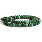 7mm Emerald Plain Rondelles 16 inch 75 beads - The Bead Traders