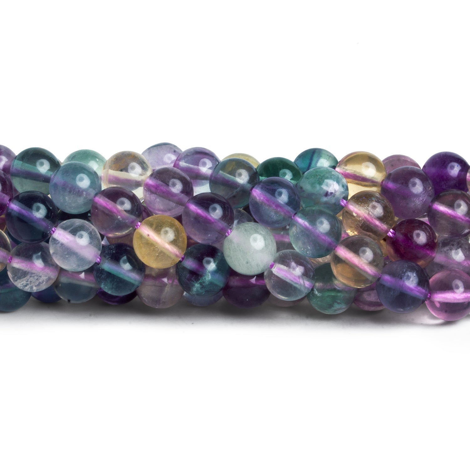 7mm Fluorite Plain Rounds 15 inch 55 beads - The Bead Traders