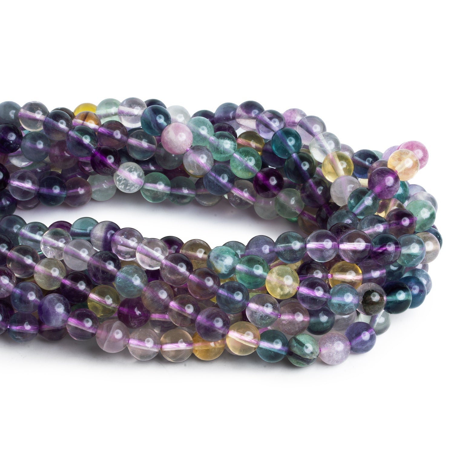 7mm Fluorite Plain Rounds 15 inch 55 beads - The Bead Traders