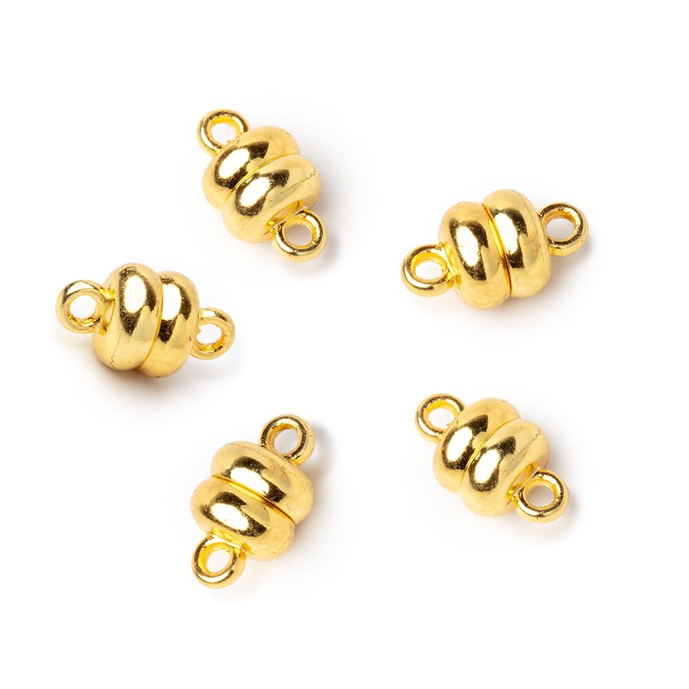 7mm Gold plated Magnetic Clasp Set of 5 pieces - The Bead Traders