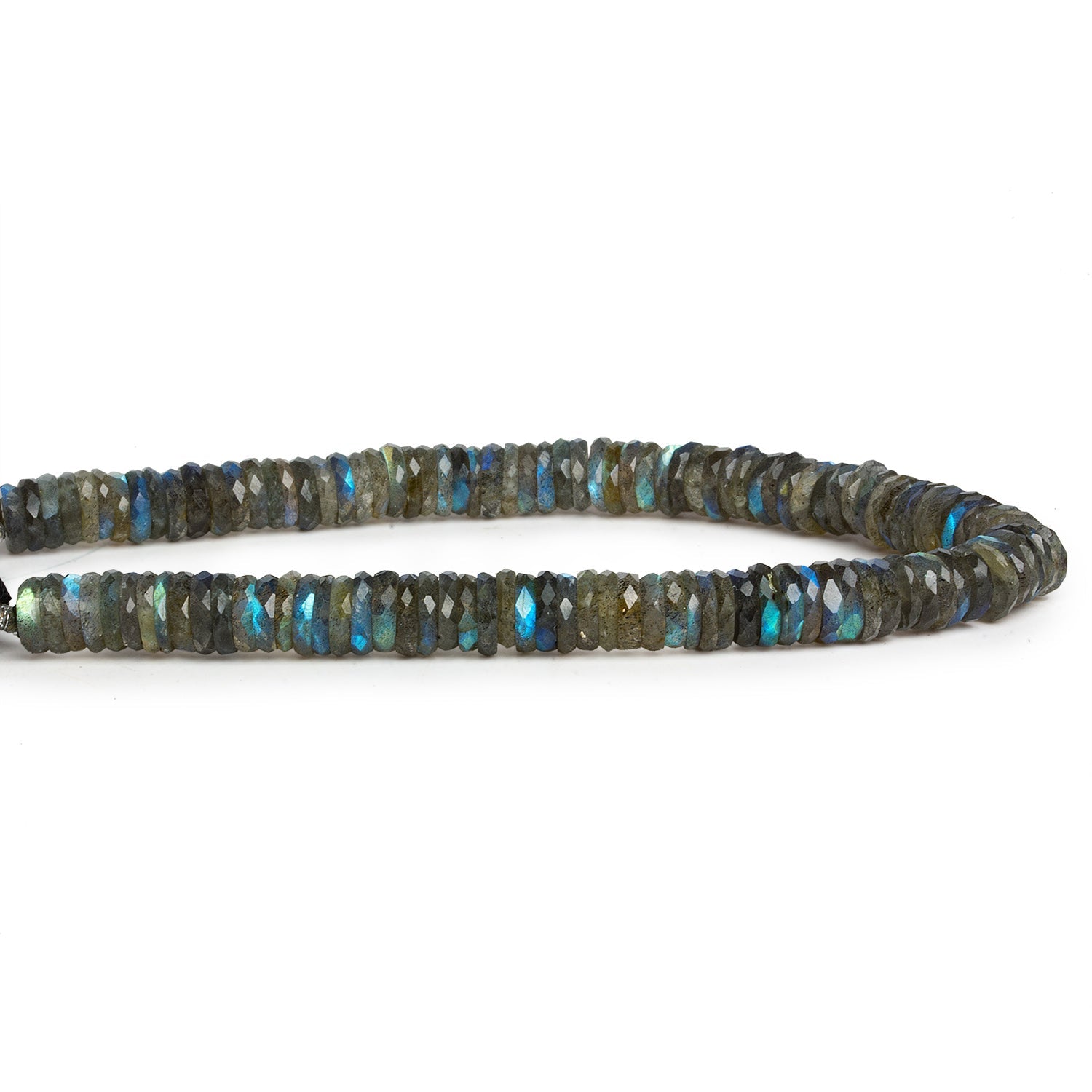 7mm Labradorite Faceted Heishis 7.5 inch 110 beads - The Bead Traders