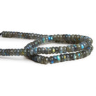 7mm Labradorite Plain Rondelles 16 inch 105 beads - The Bead Traders