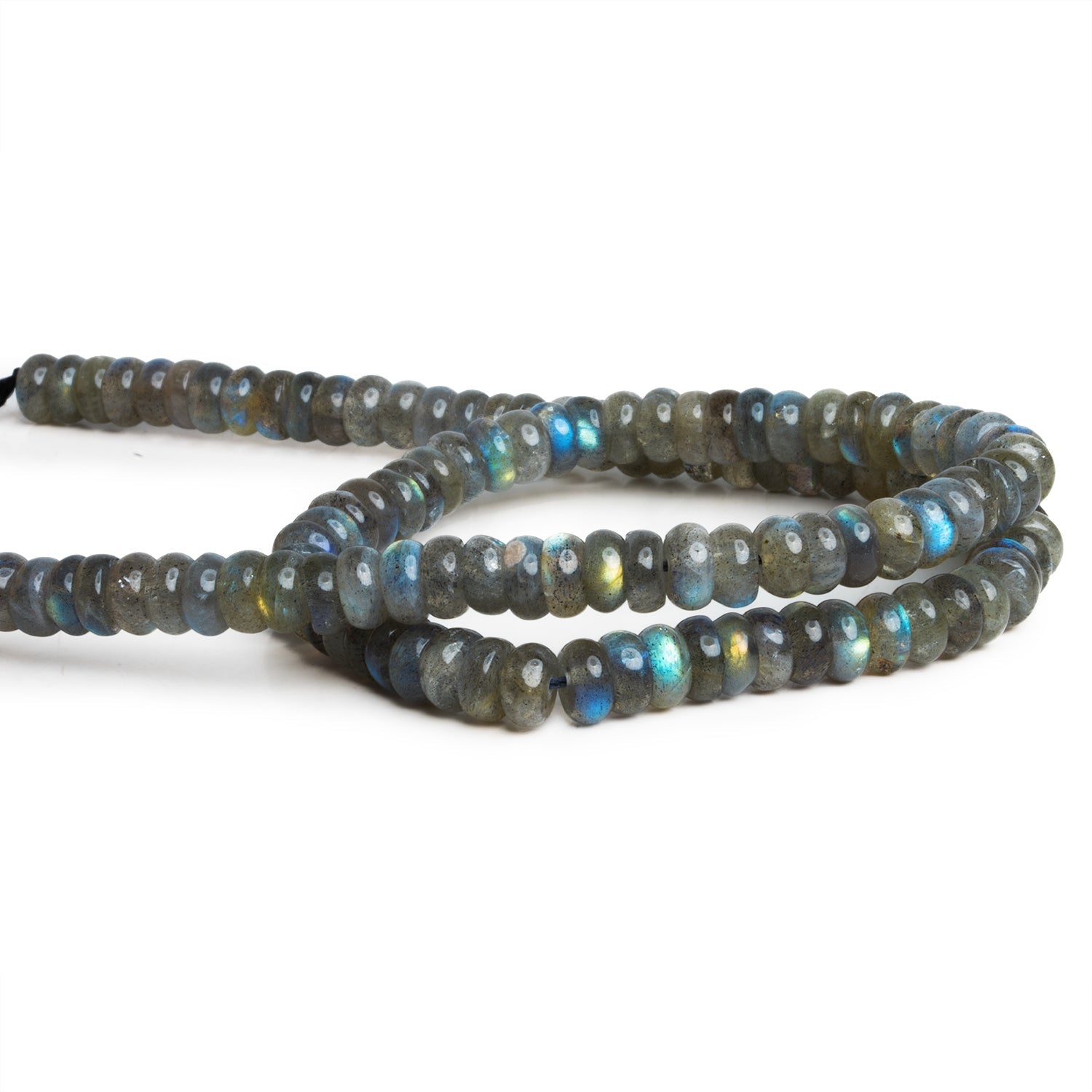 7mm Labradorite Plain Rondelles 16 inch 105 beads - The Bead Traders