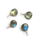 7mm Labradorite Wire - Wrapped Heart Pendants 4 beads - The Bead Traders